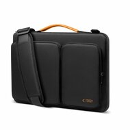 TechProtection Defender MacBook 15 / 16 inch sleeve laptop tas zwart / oranje