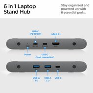 Spigen LD204H aluminium laptop stand met USB-C hub