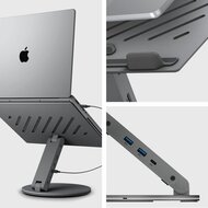 Spigen LD204H aluminium laptop stand met USB-C hub