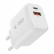 TechProtection USB-C 2 poort oplader 20 watt met USB-C naar Lightning kabel