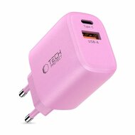 TechProtection USB-C 2 poort oplader 20 watt roze