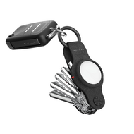 KeySmart Air vegan leer AirTag sleutelhouder zwart