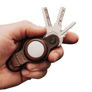 KeySmart Air leer AirTag sleutelhouder bruin
