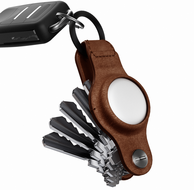 KeySmart Air leer AirTag sleutelhouder bruin