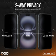 Striker D30 Xtreme Impact Privacy iPhone 17 Pro Max glazen screenprotector