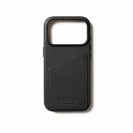 Mujjo Full Leather Wallet iPhone 17 Pro hoesje zwart