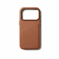 Mujjo Full Leather Wallet iPhone 17 Pro hoesje tan
