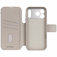 Decoded Leather Detachable 2 in 1&nbsp;Wallet iPhone 17 Pro hoesje beige