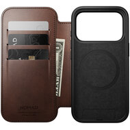 Nomad Modern Leather Folio Horween iPhone 17 Pro hoesje bruin