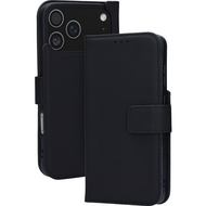Mobiparts leren Wallet iPhone 17 Pro Max hoesje zwart
