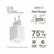 PanzerGlass empower Grand Prix 45 watt 2 poort USB-C oplader wit