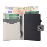 Valenta leren Luxe Card Wallet met MagSafe grijs