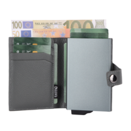 Valenta leren Luxe Card Wallet pasjeshouder grijs