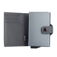 Valenta leren Luxe Card Wallet pasjeshouder grijs