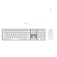 ZAGG USB-C bedraad toetsenbord wit met muis combi