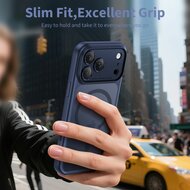 TechProtection Hybrid MagSafe iPhone 17 Pro hoesje blauw met camera control