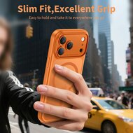 TechProtection Hybrid MagSafe iPhone 17 Pro Max hoesje oranje met camera control