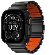 Nomad Stratos Band titanium Apple Watch 49 / 46 / 45 mm bandje zwart / oranje