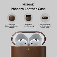 Nomad Modern Leather AirPods 4 hoesje bruin