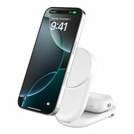 Belkin UltraCharge 2 in 1 opvouwbare MagSafe lader met Qi2 25 watt wit