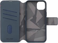Decoded leren 2 in 1&nbsp;MagSafe Wallet iPhone 15 Plus hoesje blauw