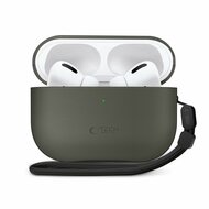 TechProtection Leather AirPods Pro 3 hoesje groen