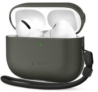 TechProtection Leather AirPods Pro 3 hoesje groen