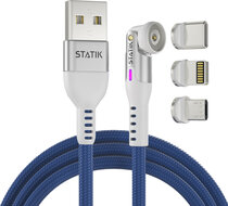 Statik 360 universele magnetische kabel 200 cm blauw