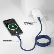 Statik MagStack Pro USB-C naar USB-C kabel 100 cm blauw