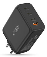 TechProtection GaN 4 poort 200 watt USB-C oplader zwart