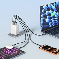 TechProtection GaN 4 poort 200 watt USB-C oplader wit