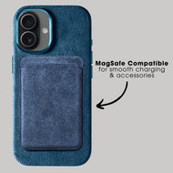 Alcanside Alcantara iPhone 17 hoesje ocean blauw