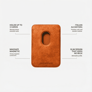 Alcanside Alcantara MagSafe Wallet kaarthouder oranje
