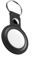 KeyBudz AirTag Leather Keyring hanger zwart