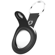 KeyBudz AirTag Leather Keyring hanger zwart