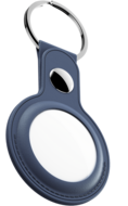 KeyBudz AirTag Leather Keyring hanger blauw
