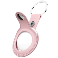 KeyBudz AirTag Leather Keyring hanger roze