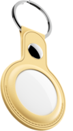 KeyBudz AirTag Leather Keyring hanger geel