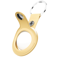 KeyBudz AirTag Leather Keyring hanger geel