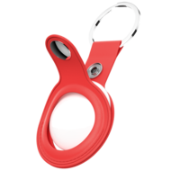 KeyBudz AirTag Leather Keyring hanger rood
