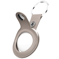 KeyBudz AirTag Leather Keyring hanger beige
