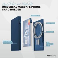 Musthavz MagSlider MagSafe Aluminum wallet blauw