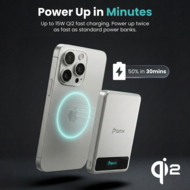 BMX SolidSafe 5 K MagSafe solid-state powerbank 5000 mAh zilver