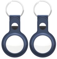 KeyBudz AirTag Leather Keyring hanger blauw 2 pack
