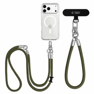 TechProtection Rope Trageschnur und Handgelenkband f&uuml;r jedes Smartphone olivgr&uuml;n / titanfarben
