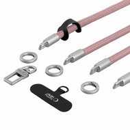 TechProtection Rope draagkoord en polsbandje voor elke telefoon roze / titanium