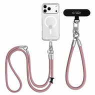 TechProtection Rope draagkoord en polsbandje voor elke telefoon roze / titanium
