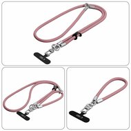 TechProtection Rope draagkoord en polsbandje voor elke telefoon roze / titanium