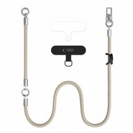 TechProtection Rope draagkoord en polsbandje voor elke telefoon beige / titanium
