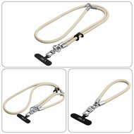 TechProtection Rope draagkoord en polsbandje voor elke telefoon beige / titanium